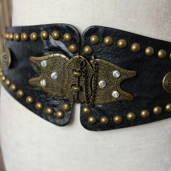 Y2k Boho Western Style Embellished Waist Corset Statement Belt - Picture 2 of 5